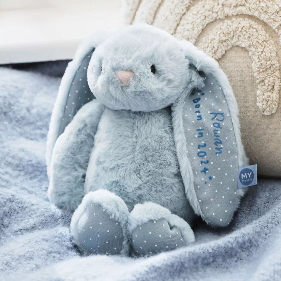 Toys & Books My 1st Years Cuddly Toys | Personalised Born In 2024 Blue Bunny Soft Toy