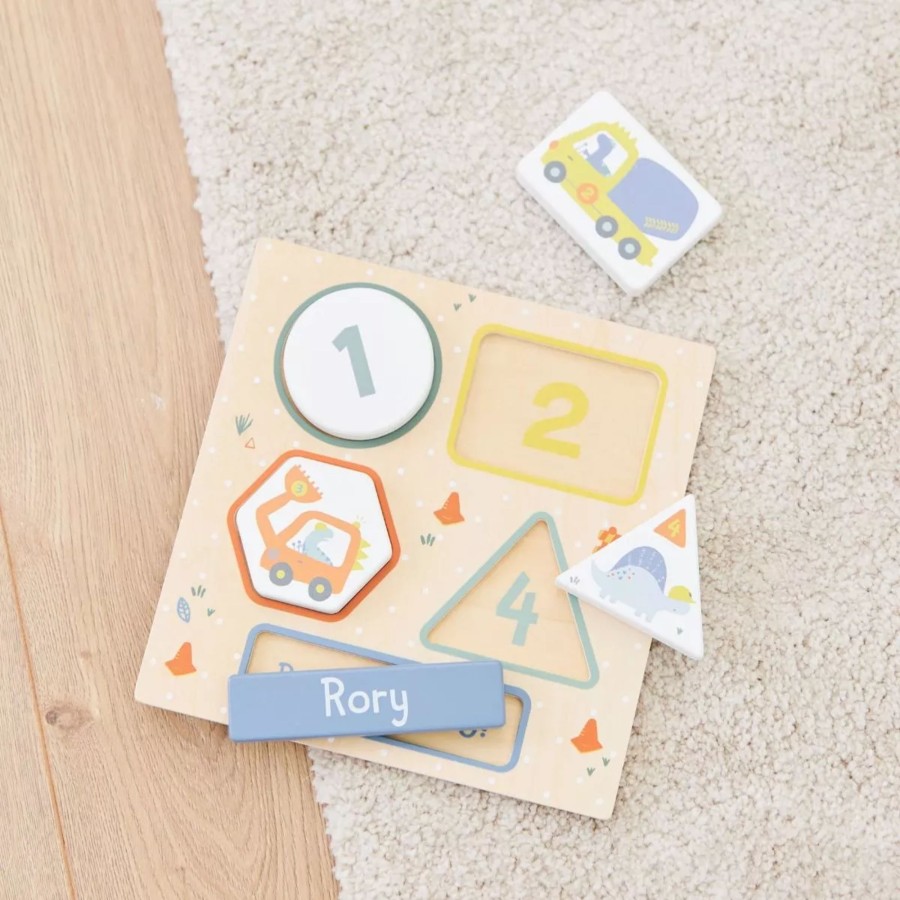 Toys & Books My 1st Years Puzzles | Personalised Wooden Dinosaur Themed 5-Piece Puzzle