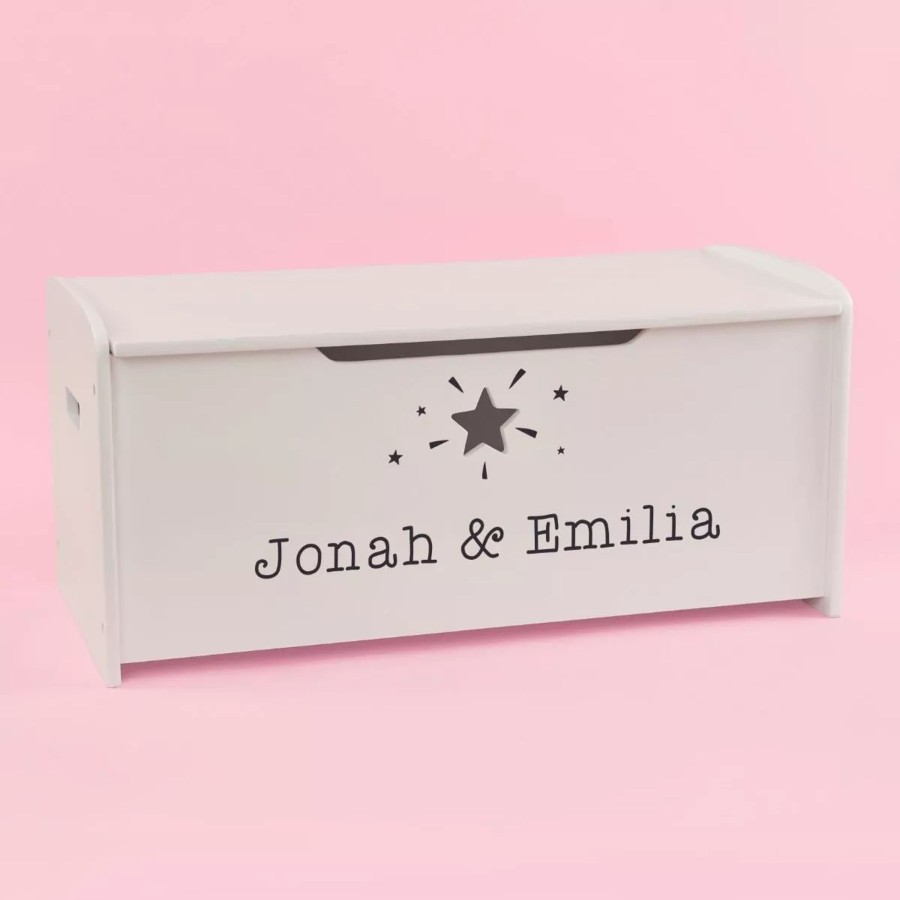 Toys & Books My 1st Years Toy Chests And Benches | Personalised Large White Star Design Toy Box