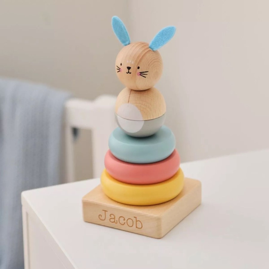 Toys & Books My 1st Years Stackers & Sorters | Personalised Wooden Bunny Stacker Toy