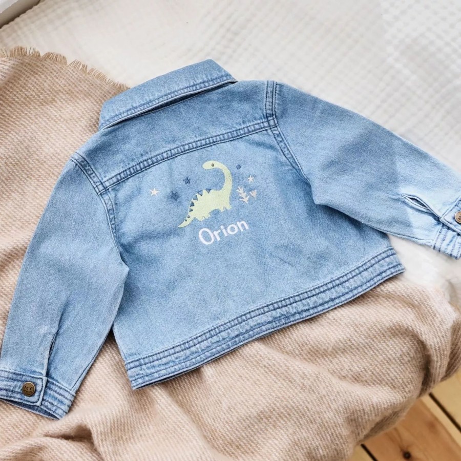 Kids (2-7Yrs) My 1st Years Kids Denim Collection | Personalised Dinosaur Design Children'S Denim Jacket