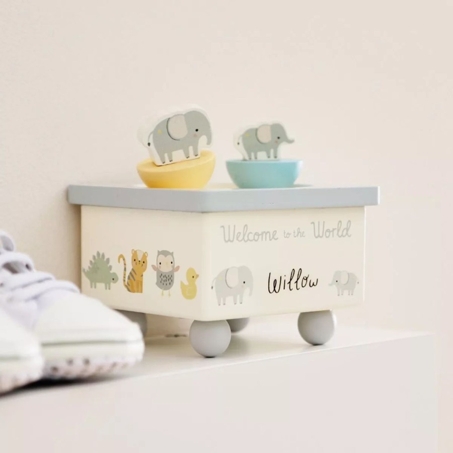 Furniture My 1st Years Room Accessories | Personalised Wooden Welcome To The World Music Box