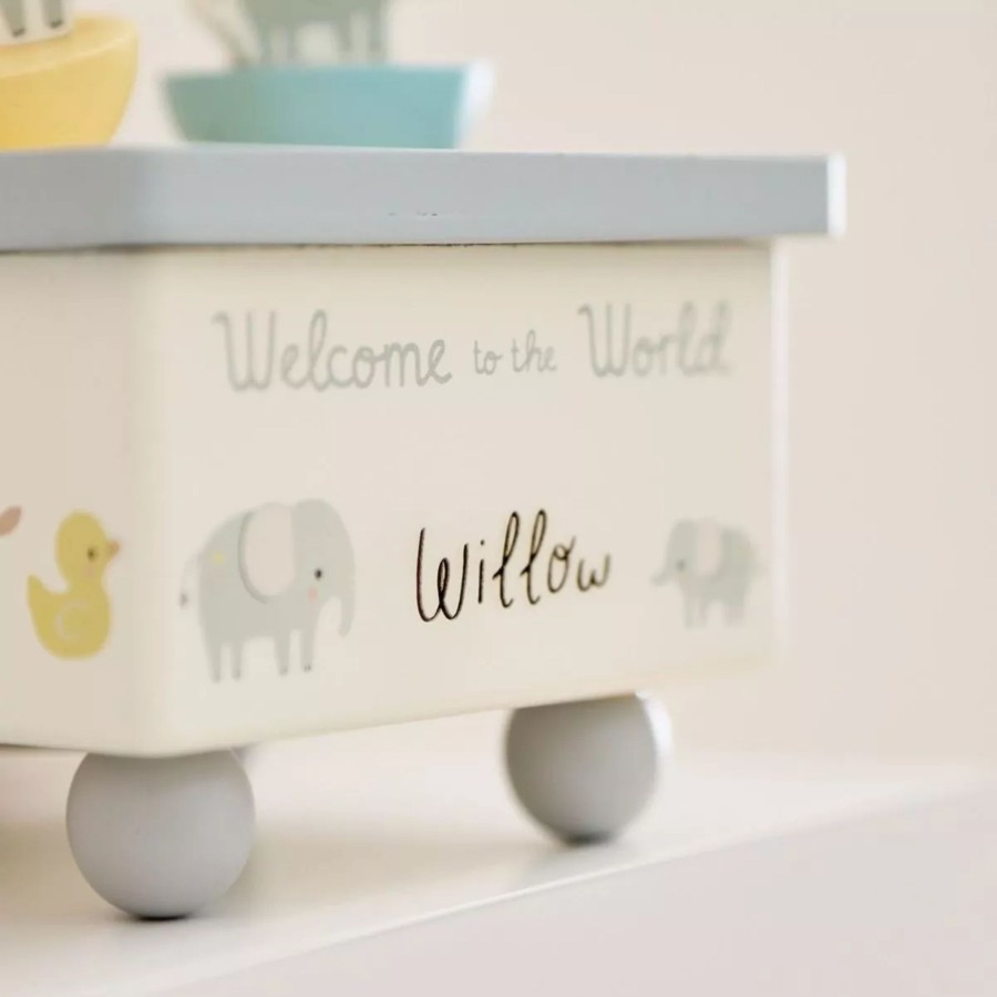 Furniture My 1st Years Room Accessories | Personalised Wooden Welcome To The World Music Box