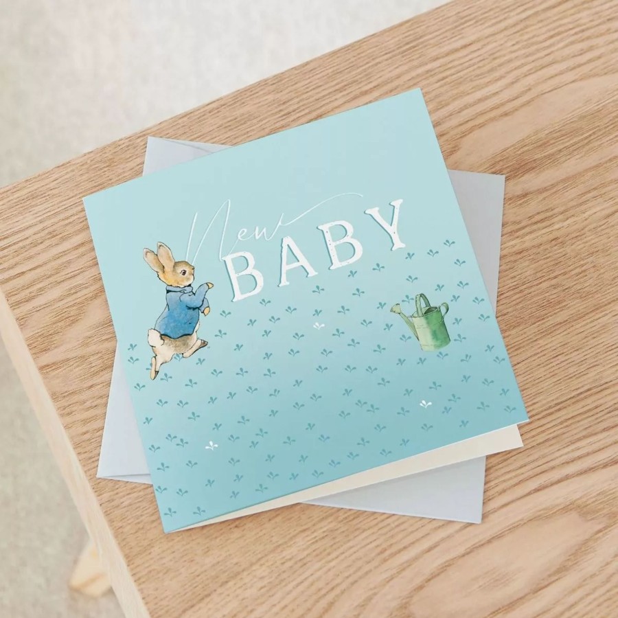 Gifts Peter Rabbit Greetings Cards | Personalised Peter Rabbit New Baby Greetings Card