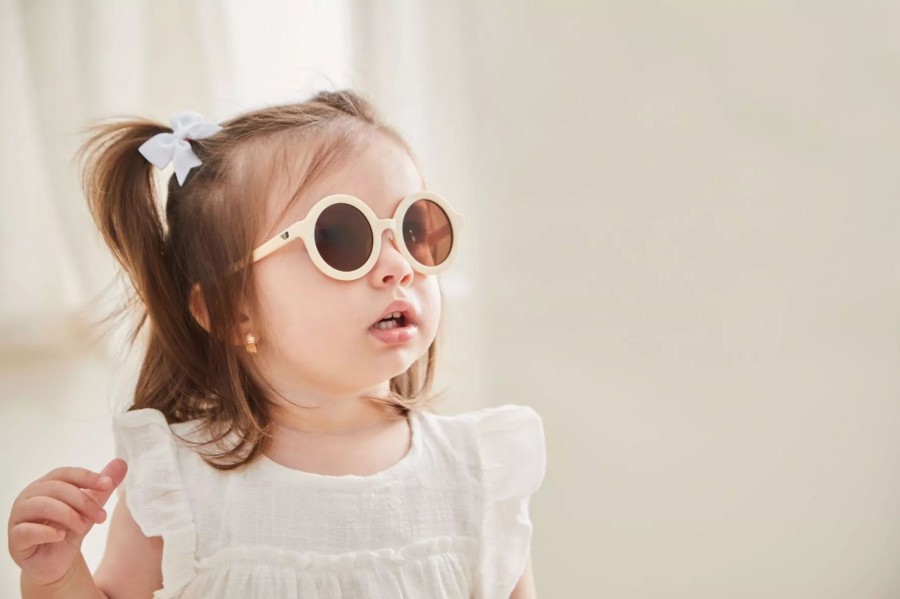 Kids (2-7Yrs) My 1st Years Kids Swim & Beach | Personalised Cream Babiators Sunglasses With Bag