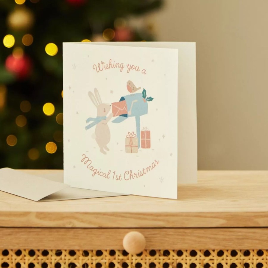 Gifts My 1st Years Greetings Cards | Pink My 1St Christmas Card