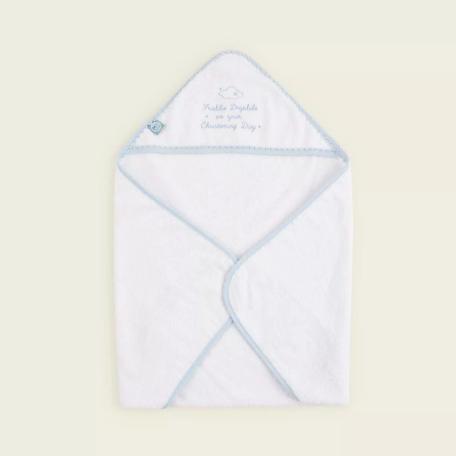 Baby (0-24 Mos) My 1st Years Baby Towels | Personalised Blue Christening Picot Trim Hooded Towel