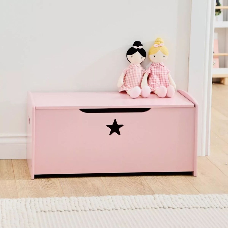 Furniture My 1st Years Toy Chests & Benches | Personalised Large Pink Star Design Toy Box