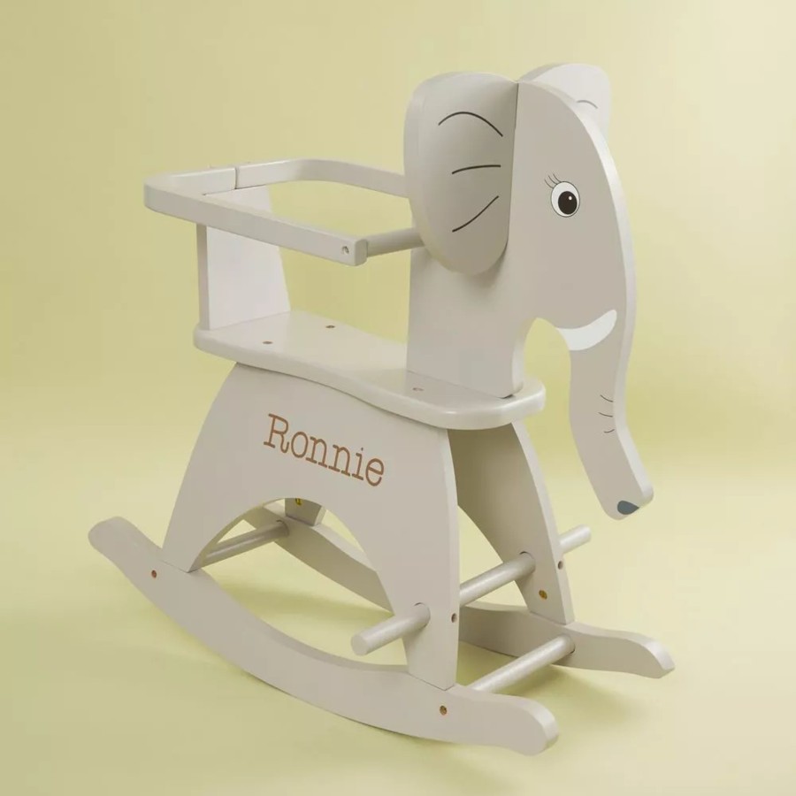 Toys & Books My 1st Years Ride Ons & Rockers | Personalised Childhome Grey Wooden Elephant Rocker