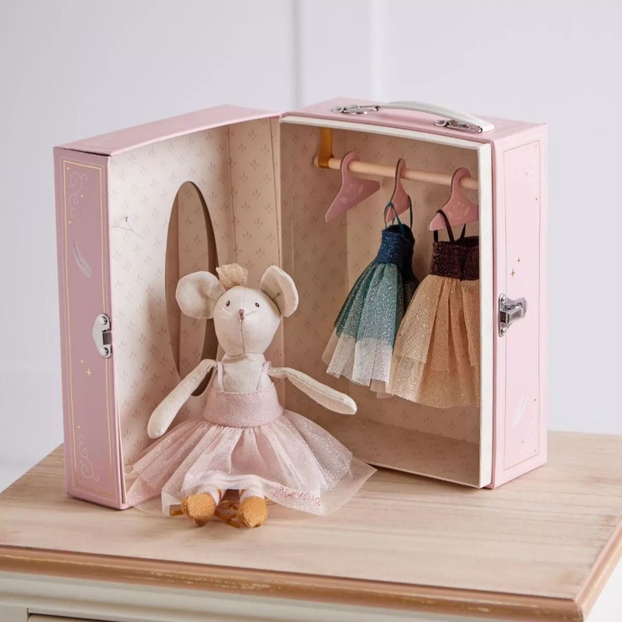 Toys & Books Moulin Roty Dolls & Accessories | Personalised Moulin Roty Mouse And Wardrobe Set