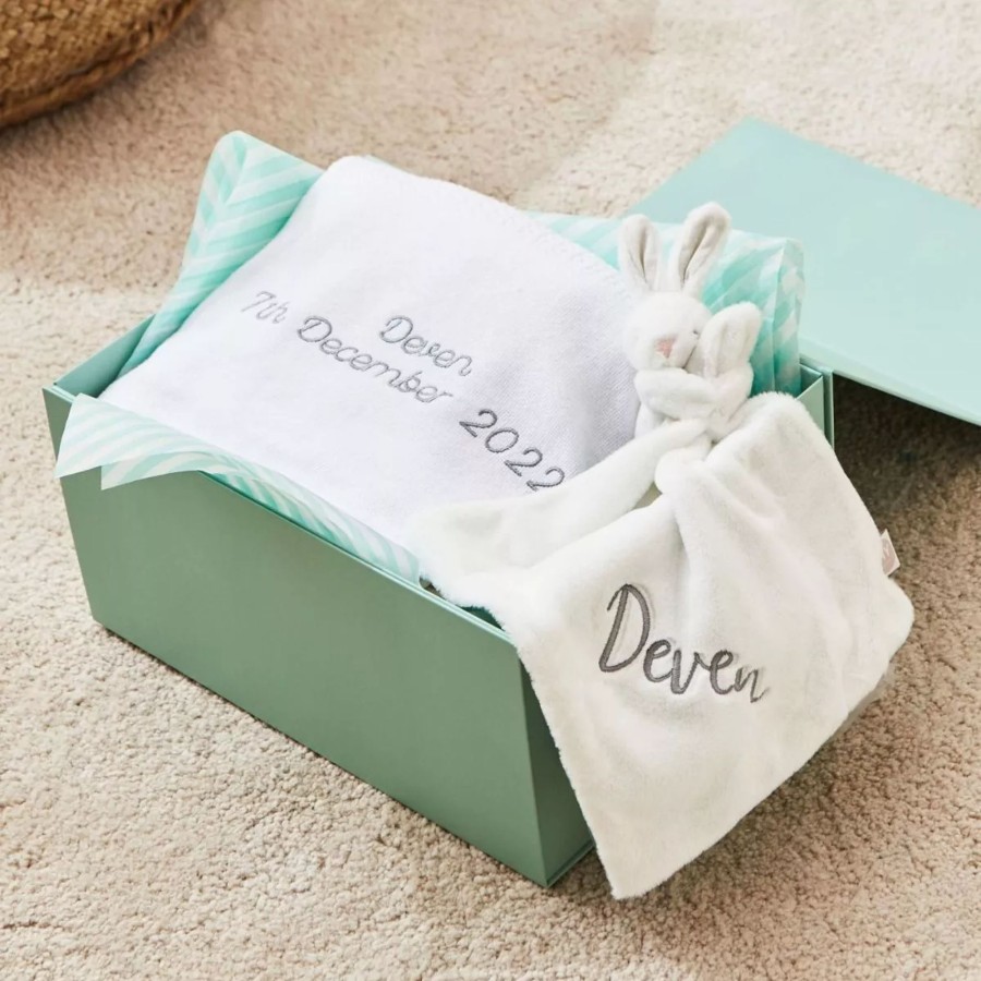 Baby (0-24 Mos) My 1st Years Baby Blankets & Comforters | Personalised Ivory New Baby Gift Set