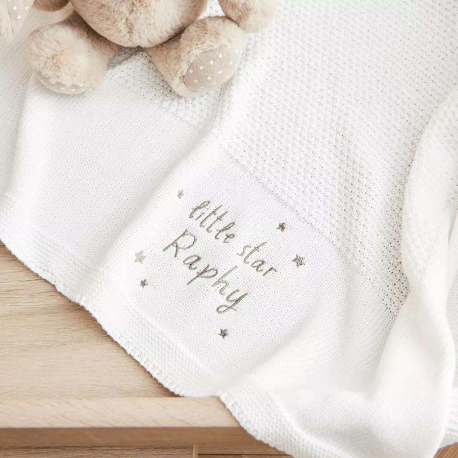 Baby (0-24 Mos) My 1st Years Swaddle Blankets | Personalised Little Star Ivory Shawl