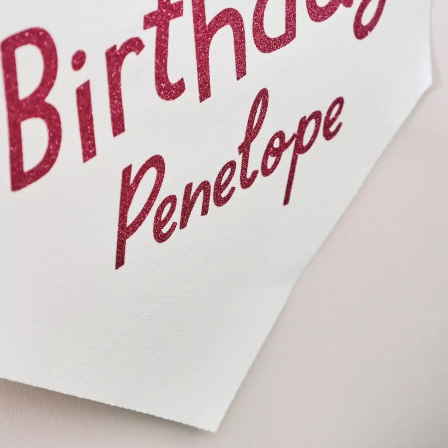 Furniture My 1st Years Wall Art & Prints | Personalised Pink Birthday Celebration Wall Hanging