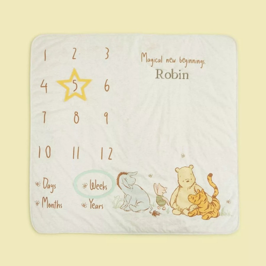 Baby (0-24 Mos) Disney Baby Keepsakes | Personalised Winnie The Pooh Milestone Blanket