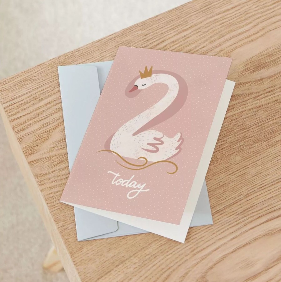 Gifts My 1st Years Greetings Cards | Personalised Swan Princess Design 2Nd Birthday Card