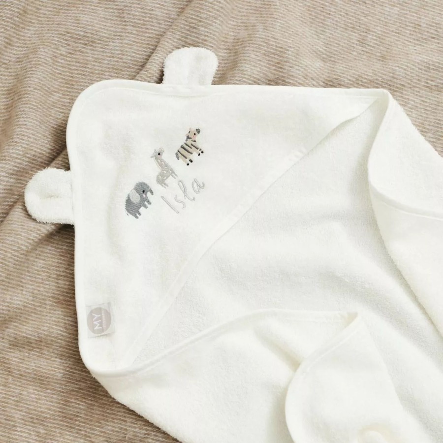 Kids (2-7Yrs) My 1st Years Kids Towels | Personalised Ivory Welcome To The World Hooded Towel