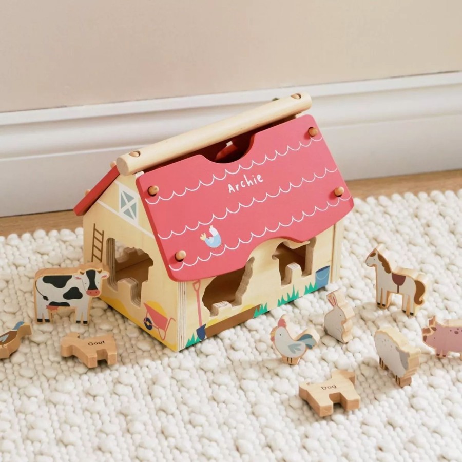 Toys & Books My 1st Years Stackers & Sorters | Personalised Wooden Farmhouse Shape Sorter