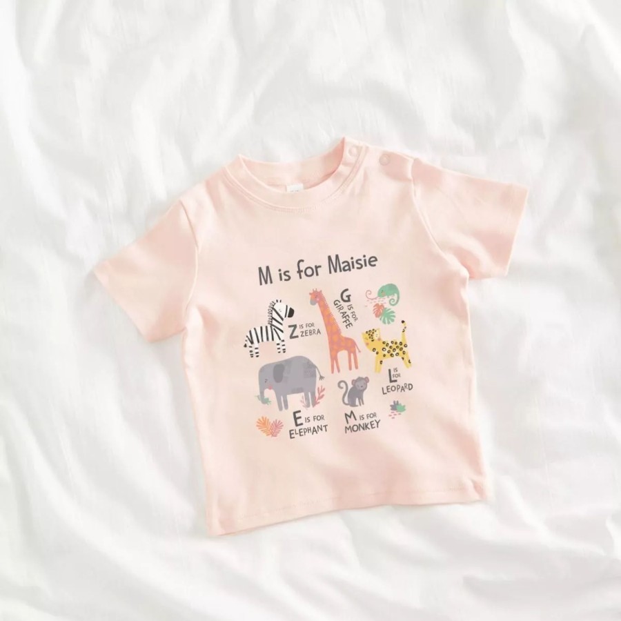 Kids (2-7Yrs) My 1st Years Kids Outfits | Personalised Pink Safari T-Shirt