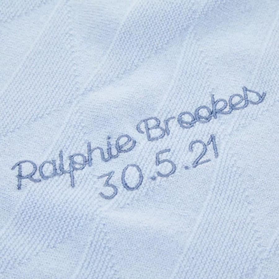 Baby (0-24 Mos) My 1st Years Baby Blankets & Comforters | Personalised 100% Cashmere Blue Baby Blanket