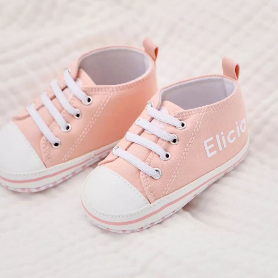 Baby (0-24 Mos) My 1st Years Baby Shoes | Personalised Pink Baby High Top Shoes