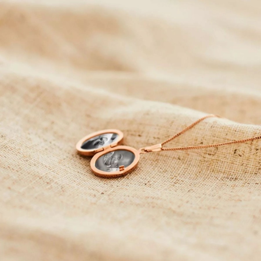 Furniture My 1st Years Photo Frames & Keepsakes | Personalised Rose Gold Plated Locket Necklace