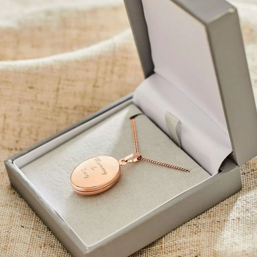 Furniture My 1st Years Photo Frames & Keepsakes | Personalised Rose Gold Plated Locket Necklace