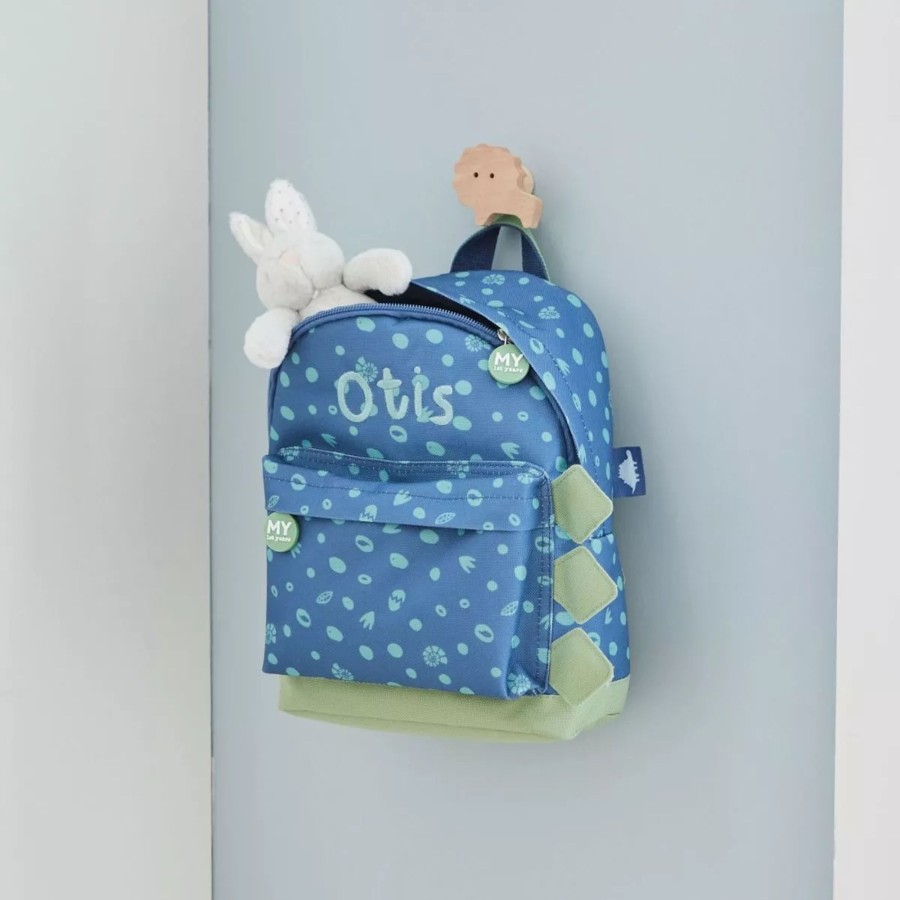 Kids (2-7Yrs) My 1st Years Kids Backpacks | Personalised Blue Dinosaur Print Mini Backpack