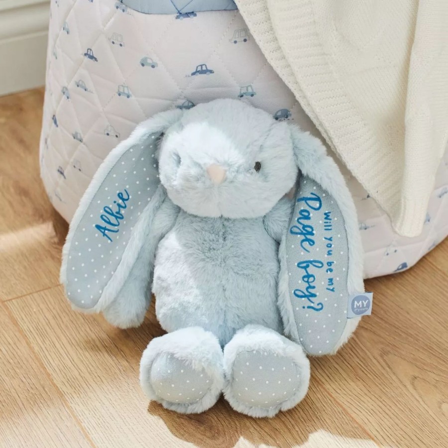 Toys & Books My 1st Years Cuddly Toys | Personalised Will You Be My Pageboy Blue Bunny Soft Toy