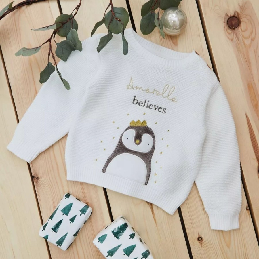 Kids (2-7Yrs) My 1st Years Kids Outfits | Personalised Penguin Christmas Jumper