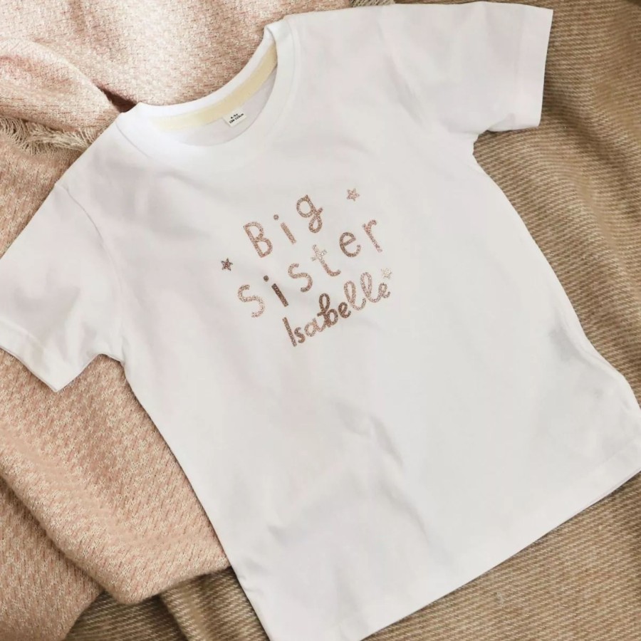 Kids (2-7Yrs) My 1st Years Kids Outfits | Personalised White Big Sister T-Shirt (Age 4 To 5 Years)