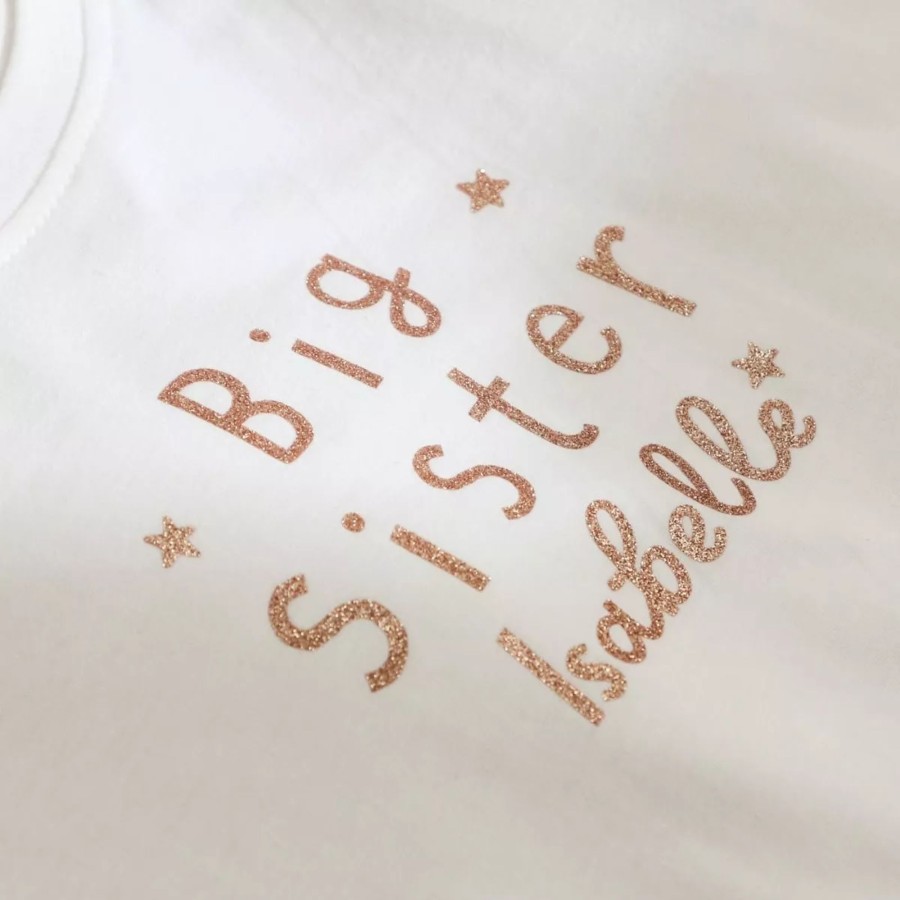 Kids (2-7Yrs) My 1st Years Kids Outfits | Personalised White Big Sister T-Shirt (Age 4 To 5 Years)