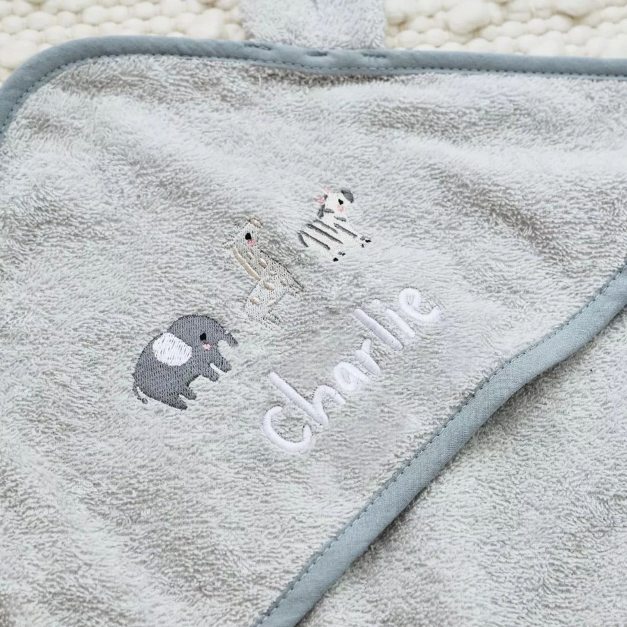 Kids (2-7Yrs) My 1st Years Kids Towels | Personalised Grey Welcome To The World Hooded Towel