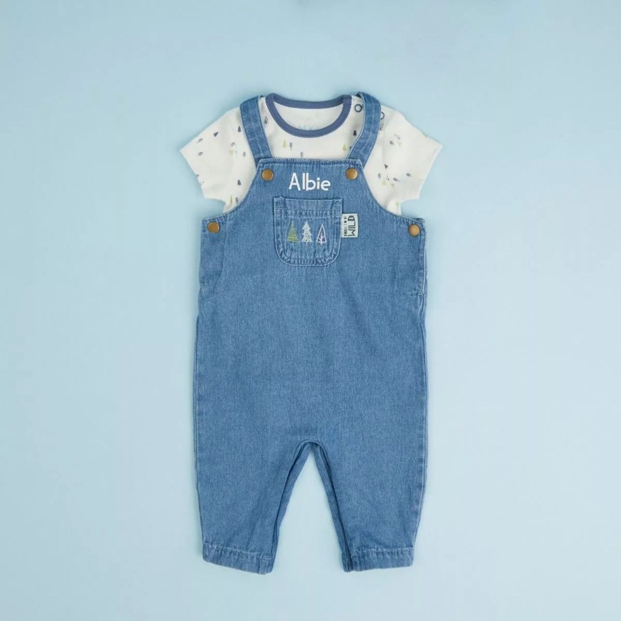 Kids (2-7Yrs) My 1st Years Kids Denim Collection | Personalised Forest Design Denim Outfit Set