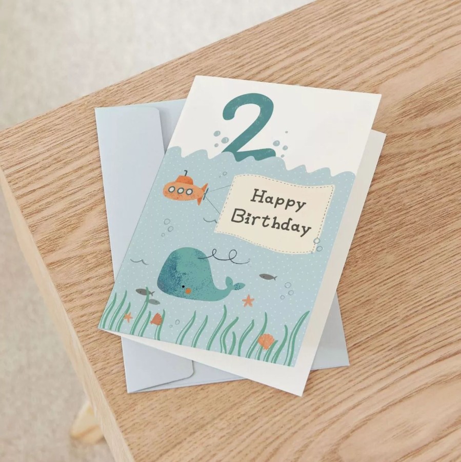 Gifts My 1st Years Greetings Cards | Personalised Whale 2Nd Birthday Card