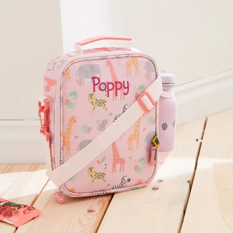 Kids (2-7Yrs) My 1st Years Kids Lunchbags | Personalised Pink Safari Print Lunch Bag