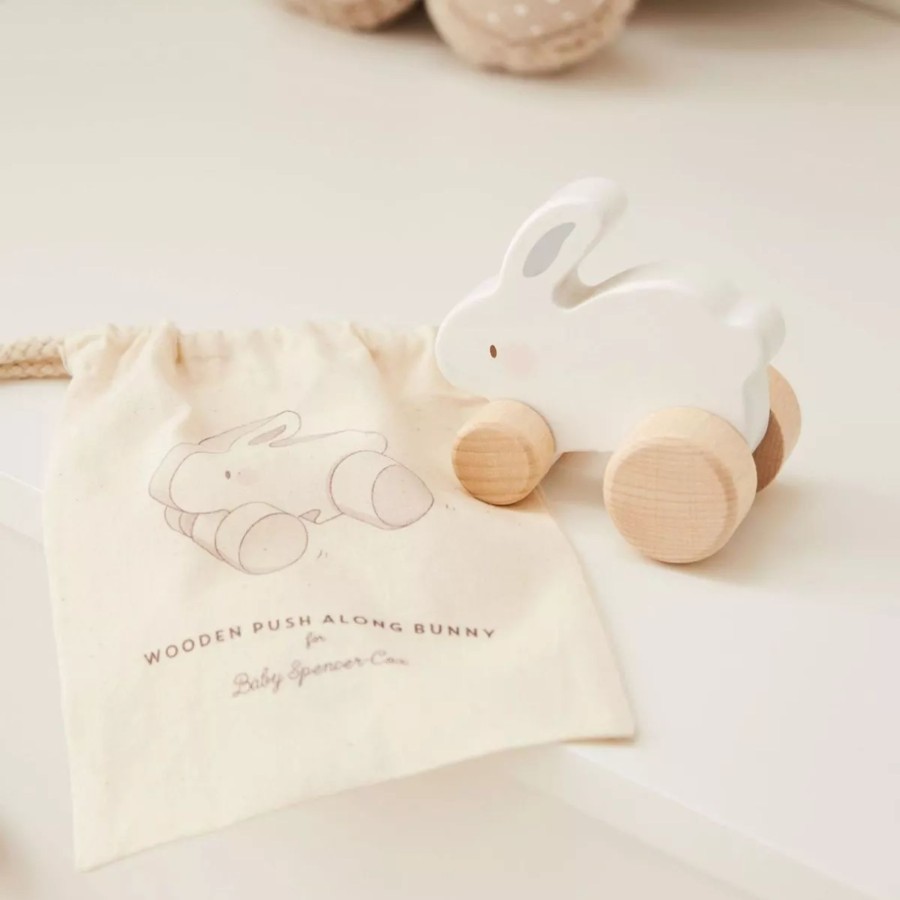 Toys & Books My 1st Years Pull Along Toys | Personalised Bambino Wooden Push-Along Bunny Toy