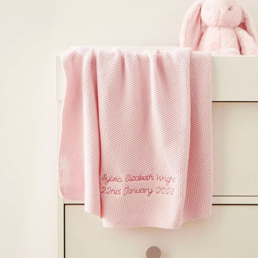 Baby (0-24 Mos) My 1st Years Baby Blankets & Comforters | Personalised Pink Lightweight Baby Shawl