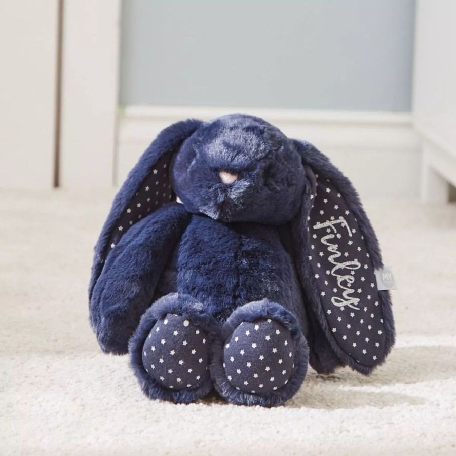 Toys & Books My 1st Years Cuddly Toys | Personalised Navy Blue Bunny Soft Toy