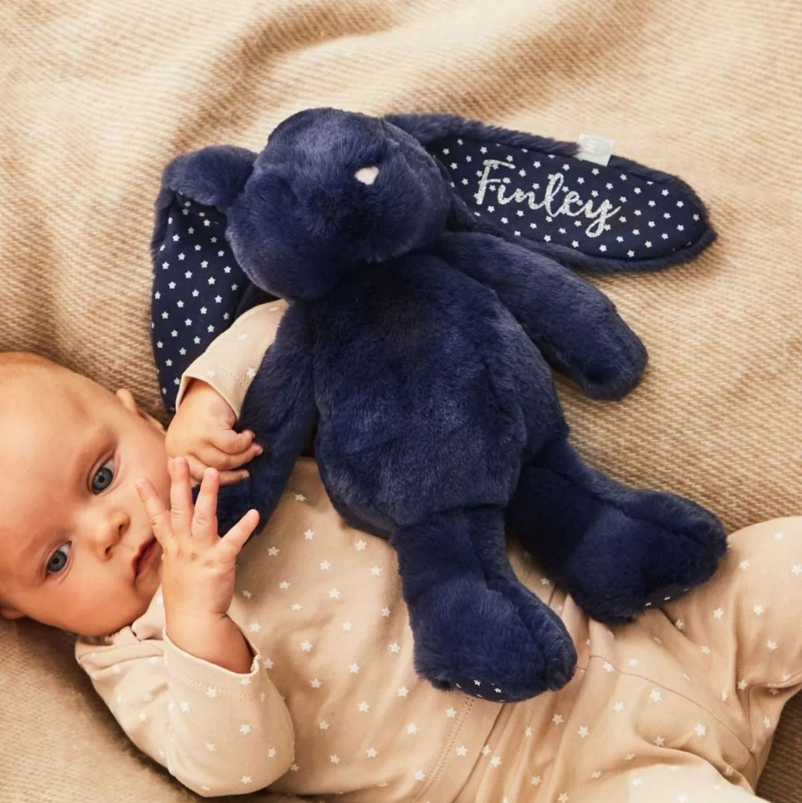 Toys & Books My 1st Years Cuddly Toys | Personalised Navy Blue Bunny Soft Toy