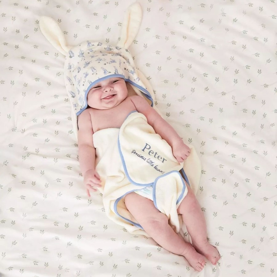 Baby (0-24 Mos) My 1st Years Baby Towels | Personalised Cream Peter Rabbit Hooded Towel