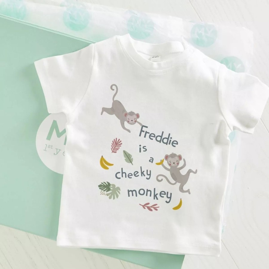 Kids (2-7Yrs) My 1st Years Kids Outfits | Personalised Cheeky Monkey T-Shirt