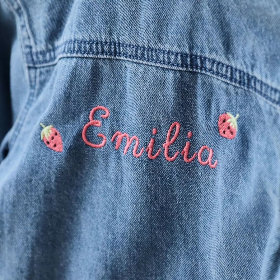 Kids (2-7Yrs) My 1st Years Kids Denim Collection | Personalised Strawberry Denim Jacket