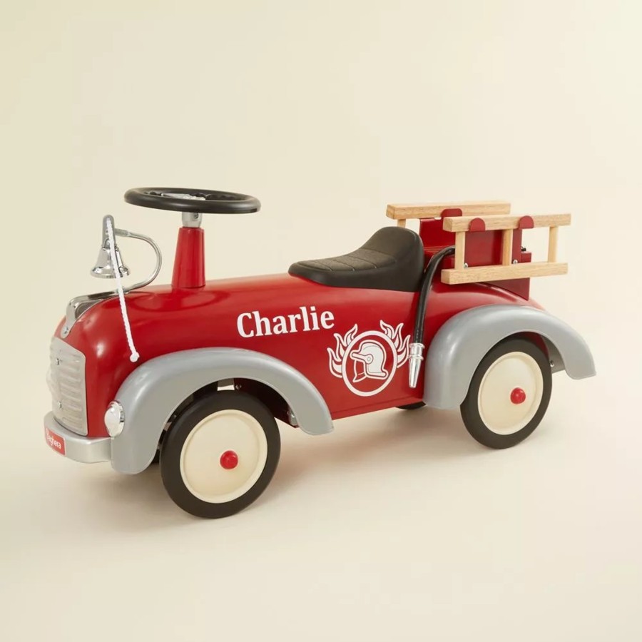 Toys & Books Baghera Ride Ons & Rockers | Personalised Baghera Red Ride On Fire Engine