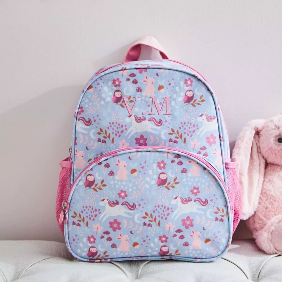 Kids (2-7Yrs) My 1st Years Kids Backpacks | Personalised Pink And Blue Forest Purple Medium Backpack