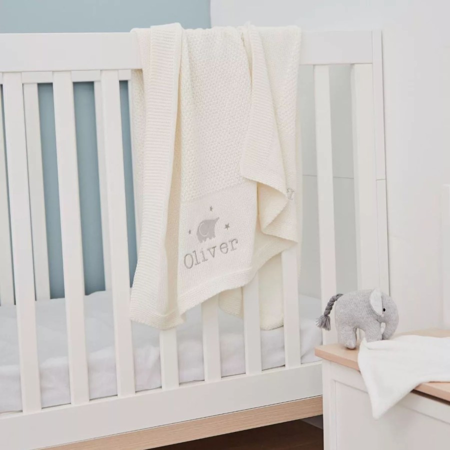 Baby (0-24 Mos) My 1st Years Baby Blankets & Comforters | Personalised Ivory Elephant Blanket