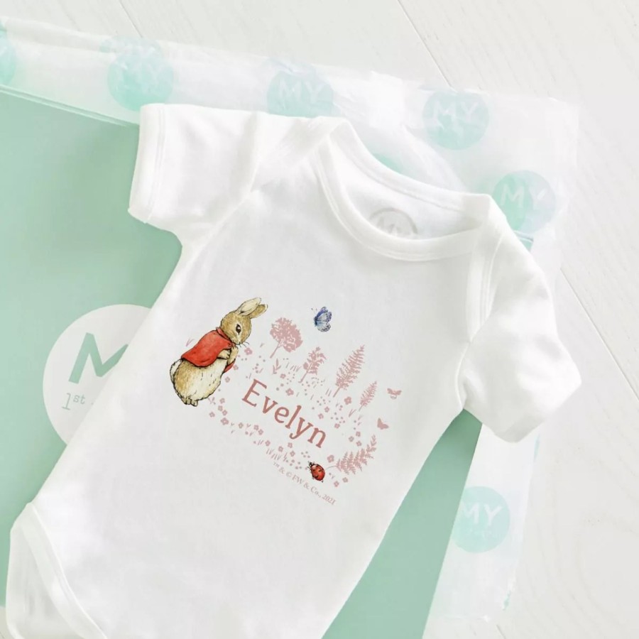 Baby (0-24 Mos) Peter Rabbit Baby Bodysuits & Vests | Personalised Flopsy Bunny Bodysuit