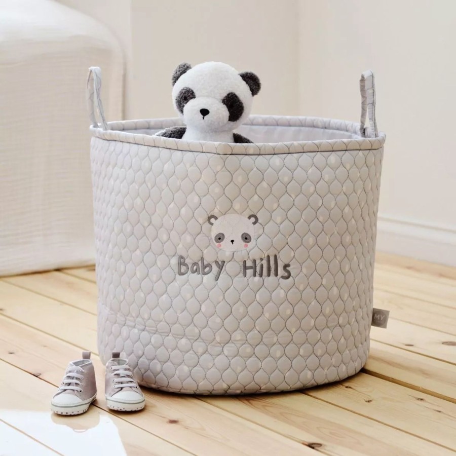 Toys & Books My 1st Years Soft Storage Bags | Personalised Large Grey Panda Storage Bag