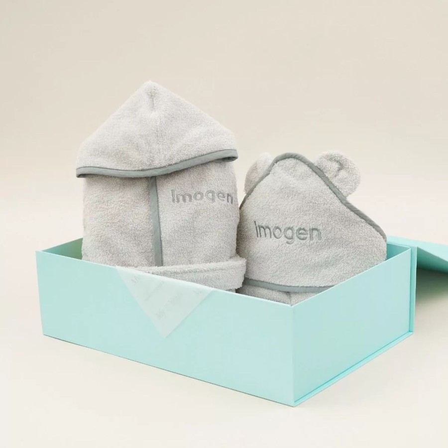 Gifts My 1st Years Bathtime Gift Sets | Personalised Grey Splash & Snuggle Gift Set