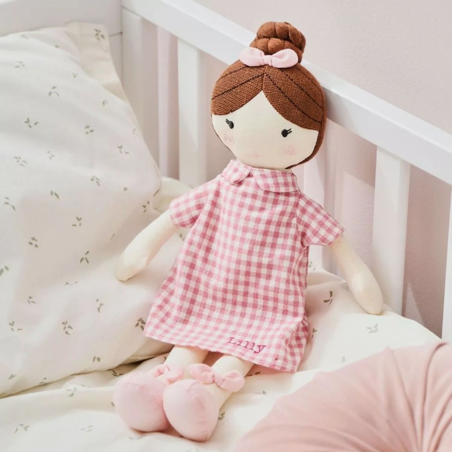 Toys & Books My 1st Years Dolls & Accessories | Personalised My 1St Doll In Pink Dress - Brown Hair