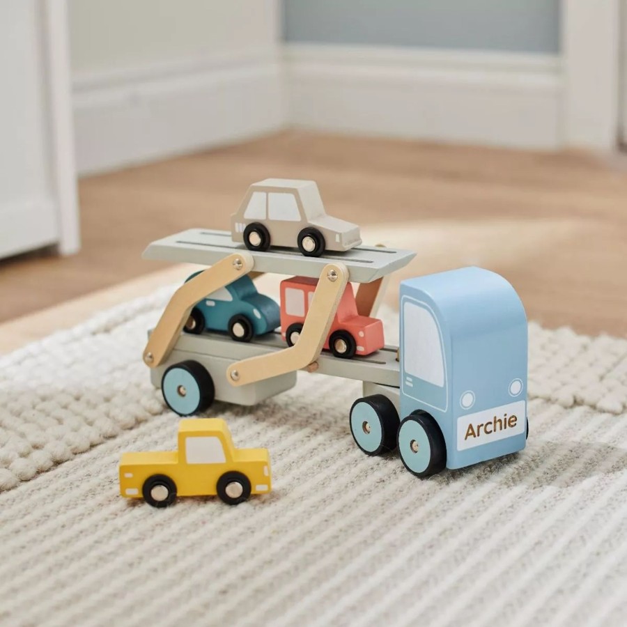 Toys & Books My 1st Years Pull Along Toys | Personalised Transporter Lorry Wooden Toy